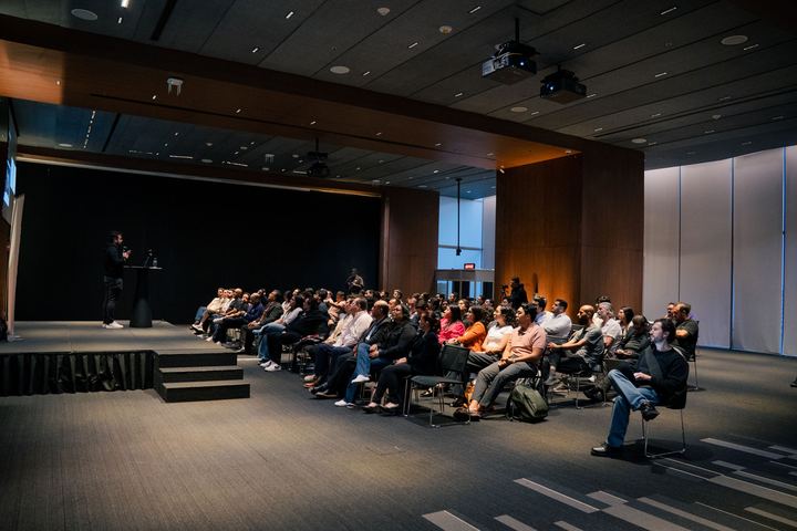 The front rows during a talk.